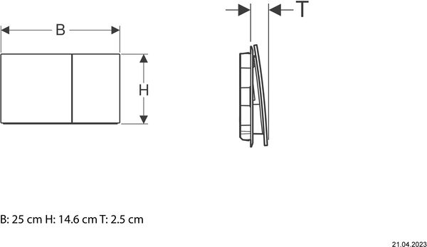 Bet&auml;tigungsplatte Geberit Sigma70 square Messing image number 1