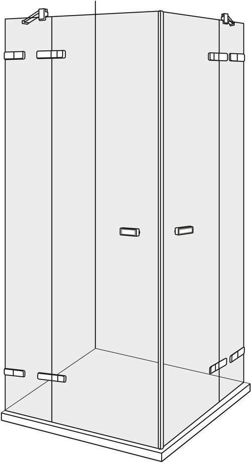 Cabina diagonale Alterna lin.3 Cromato Vetro trasparente CareTec Pro
