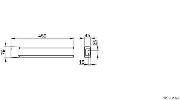 Handtuchhalter Keuco Aveno Schwarz matt image number 1