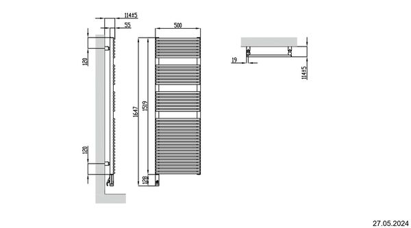 Badheizk&ouml;rper Alterna pali Verchromt Heizpatrone links image number 1