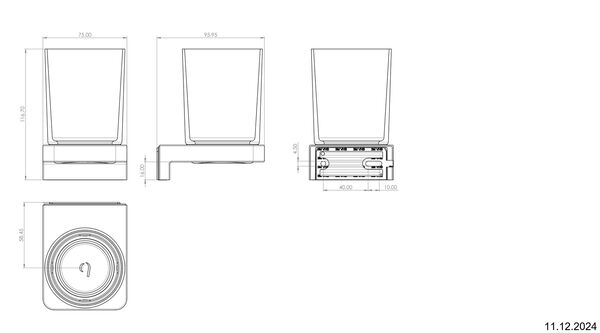Glashalter Alterna direta Schwarz matt image number 2