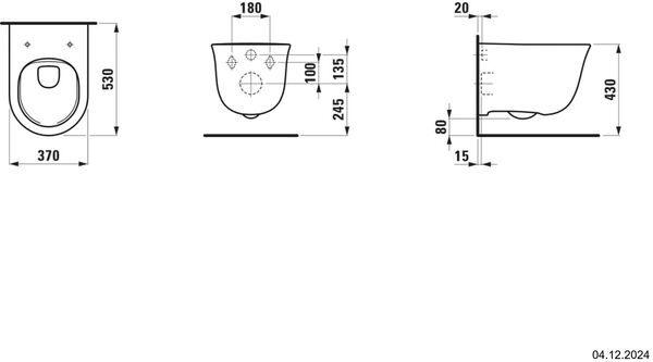 Wand-Klosett Laufen New Classic rimless Weiss Cleaneffekt image number 1