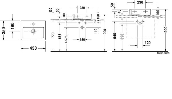 Auflagewandbecken Vero 45 x 35 cm Weiss image number 1