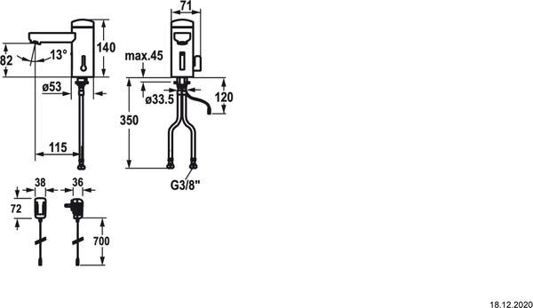 Waschtischsteuerung KWC Iqua Basic Verchromt image number 1