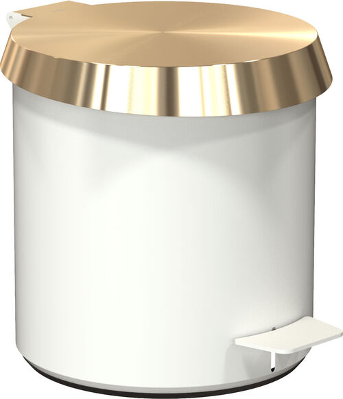 Abfallbeh&auml;lter Frost Nova 2 Weiss matt Top brushed gold