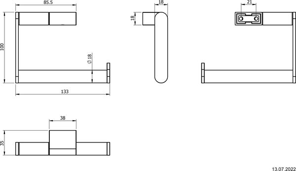 Papierhalter Alterna piana Schwarz matt image number 1
