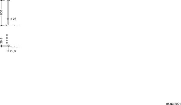 Deckenst&uuml;tze Hewi 900 Edelstahl matt image number 1