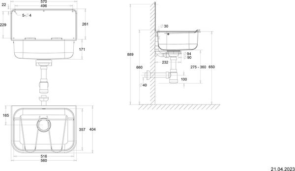 Mehrzweckbecken Armatron Universal Edelstahl matt image number 1