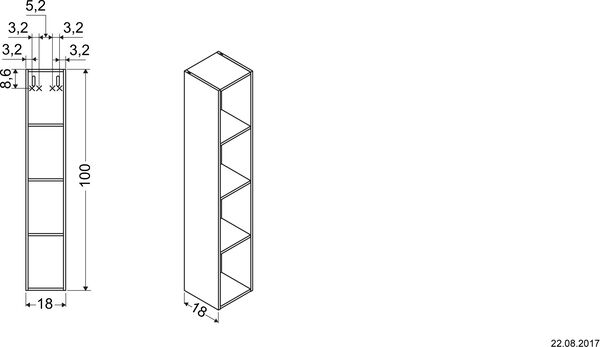 Regalelement L-Cube Eiche dunkel geb&uuml;rstet image number 1