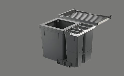 Suter Inox M&uuml;llex X-Line, Set X60 L5 Basic, Einbauh&ouml;he 414 mm